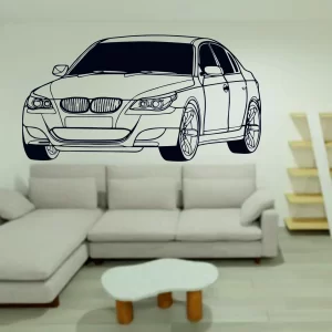Samolepka na zeď – BMW E60 M-packet – z profilu