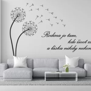 SAMOLEPKA na zeď – Pampelišky s nápisem